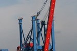 Angekommen: Die j�ngste Containerbr�cke am CT Altenwerder